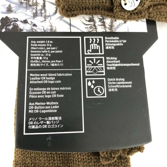 Outdoor Research San Juan Wrist Warmers Wool Blend Cable Knit Brown S/M - Picture 3 of 6